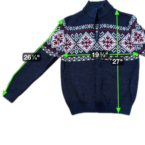 HOST PICK! 🎉🎉🎉 IZOD Men’s Fair Isle 1/4 Zip Sweater Large Knit Pullover Nordic - Picture 6 of 6